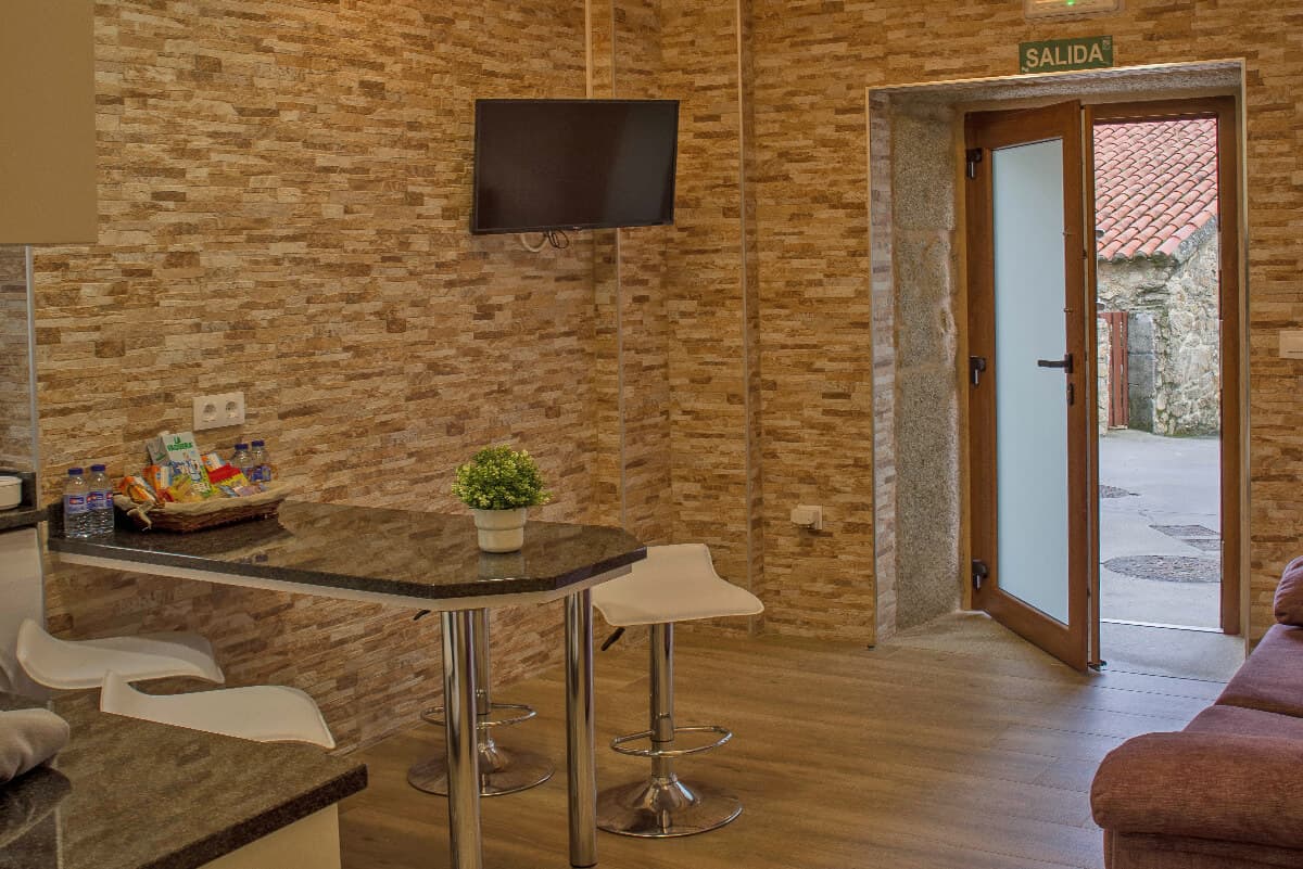 Salón comedor apartamento vacacional en Muxia 